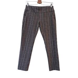 Attyre New York Plaid Pants 4 Multicolor Flat‎ Front Pull On Cropped Stretch